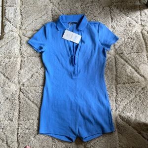 Zara Blue Polo Bodysuit-NWT